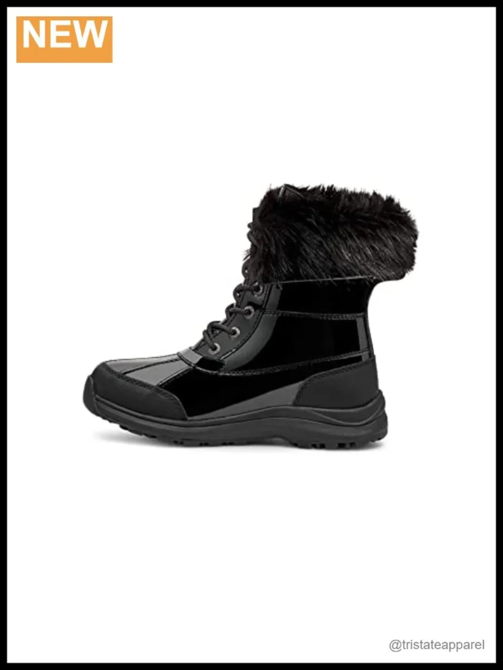 Waterproof Leather Winter Snow Boots, Calf High Lace Up, Faux Fur Trim, 200g